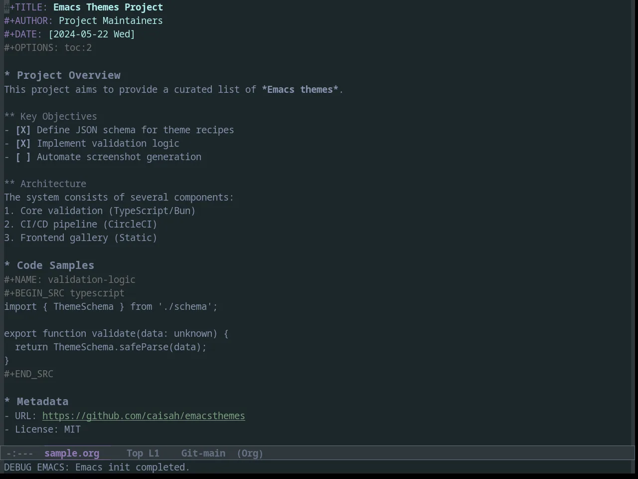 MetalHeart Theme in org-mode
