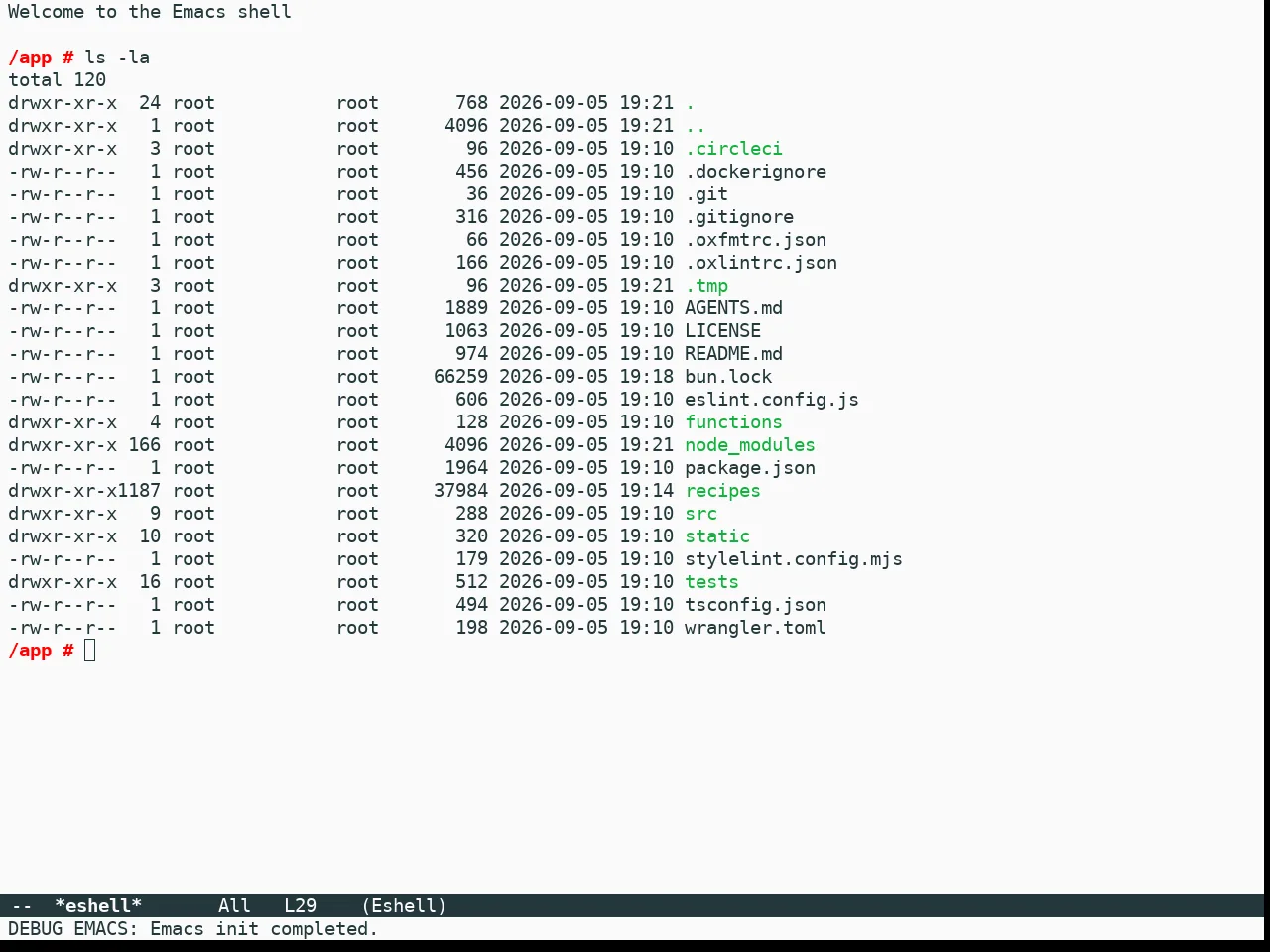 Metropolis Light Theme in eshell