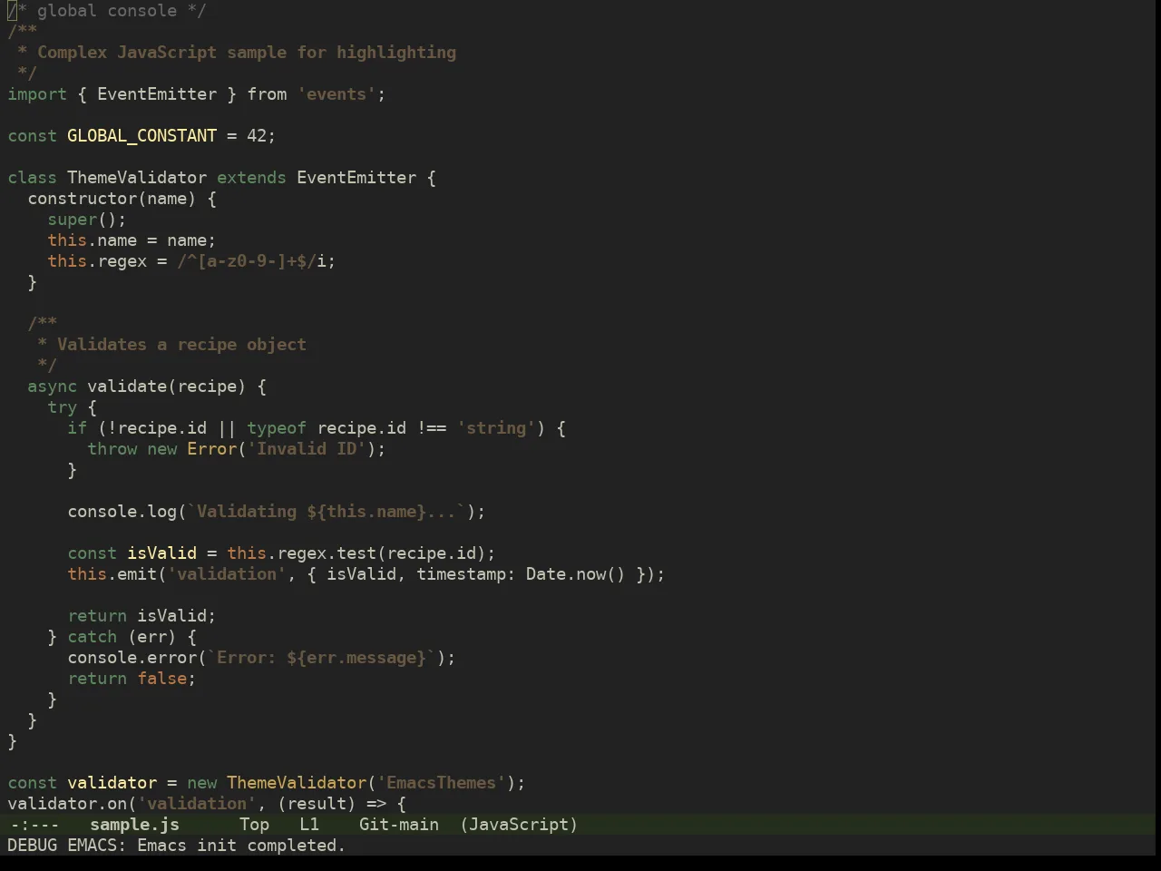 Miasma Theme in javascript-mode