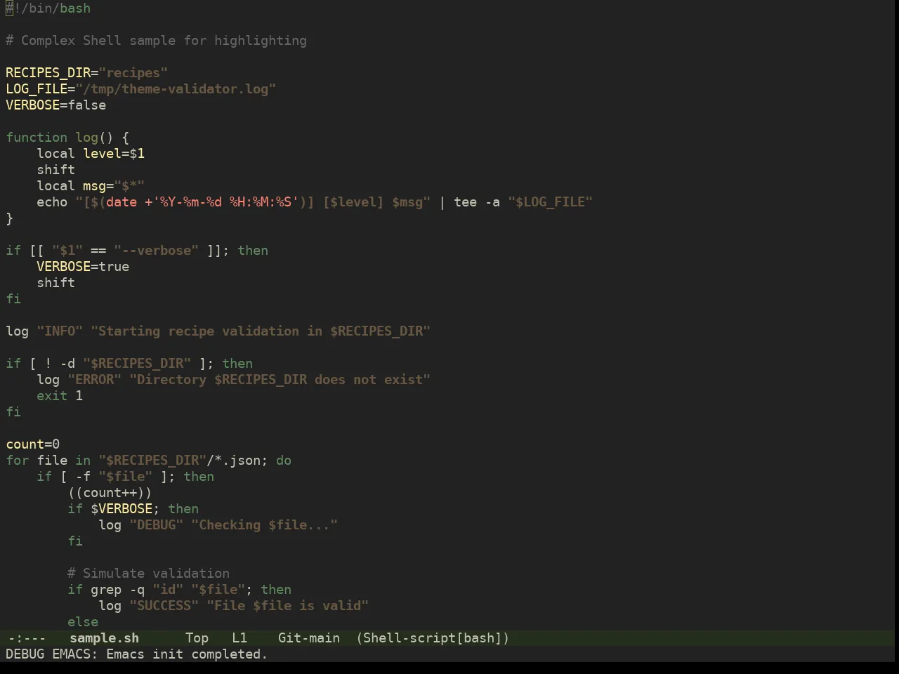 Miasma Theme in sh-mode