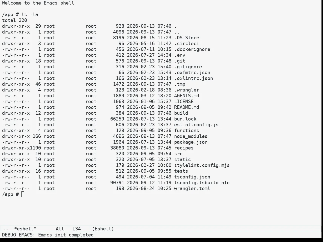 Mindre Theme in eshell