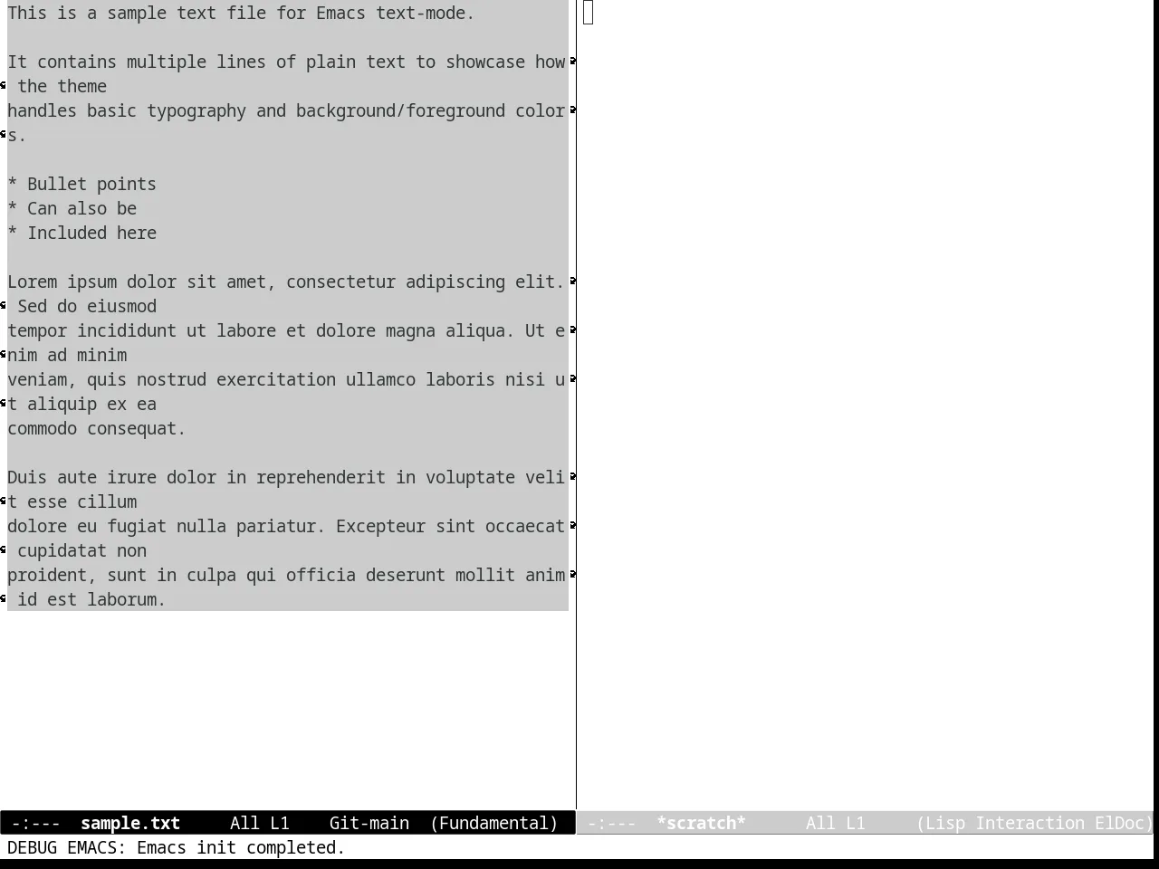 Minimal Light Theme in fundamental-mode