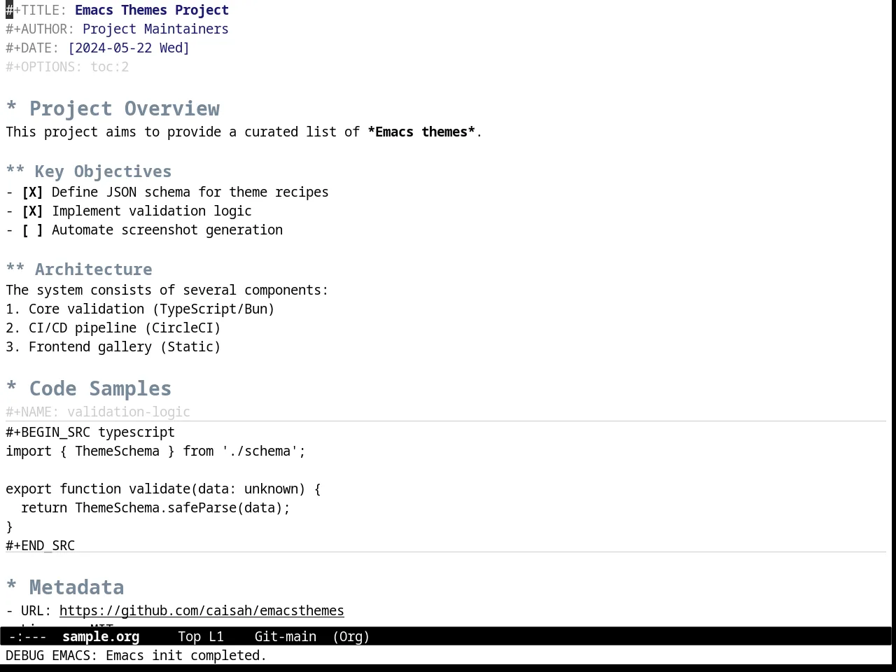 Minimal Light Theme in org-mode