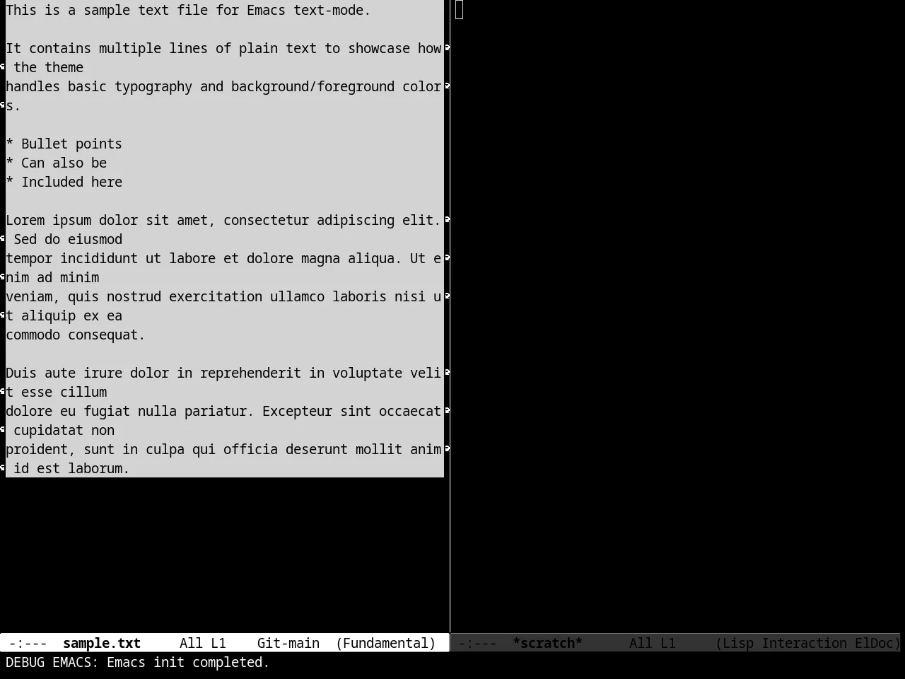 Minimal Theme in fundamental-mode