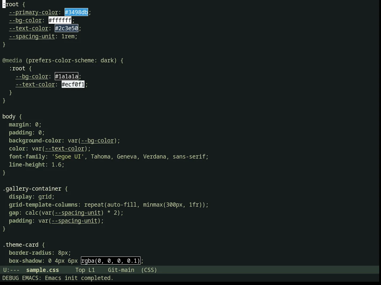 Minsk Theme in css-mode