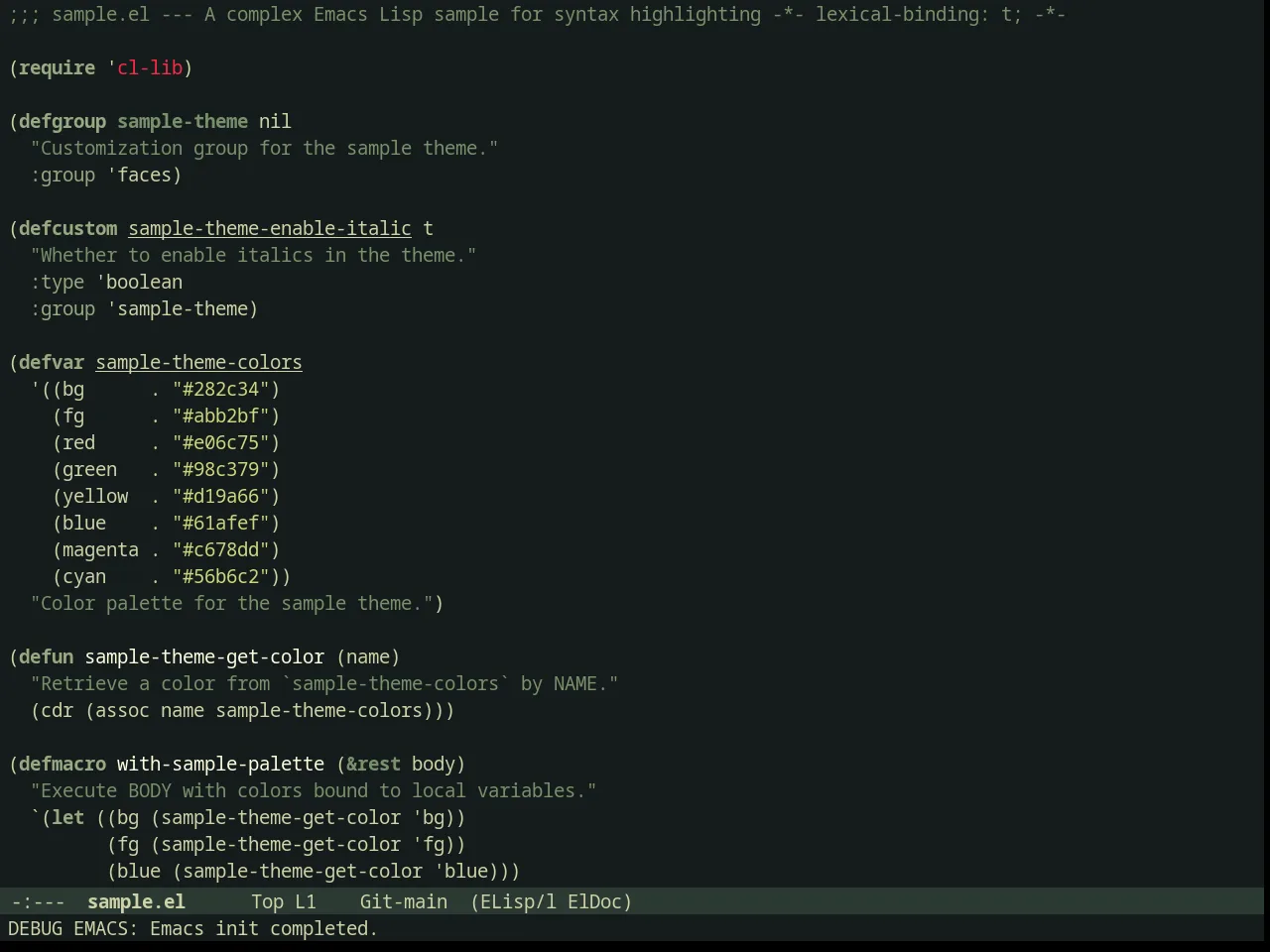 Minsk Theme in emacs-lisp-mode