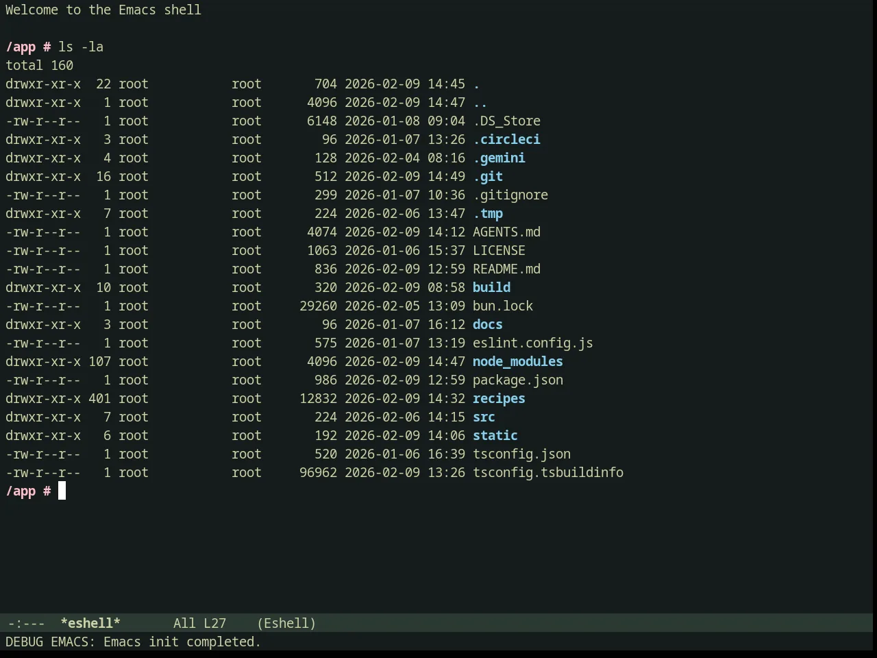 Minsk Theme in eshell