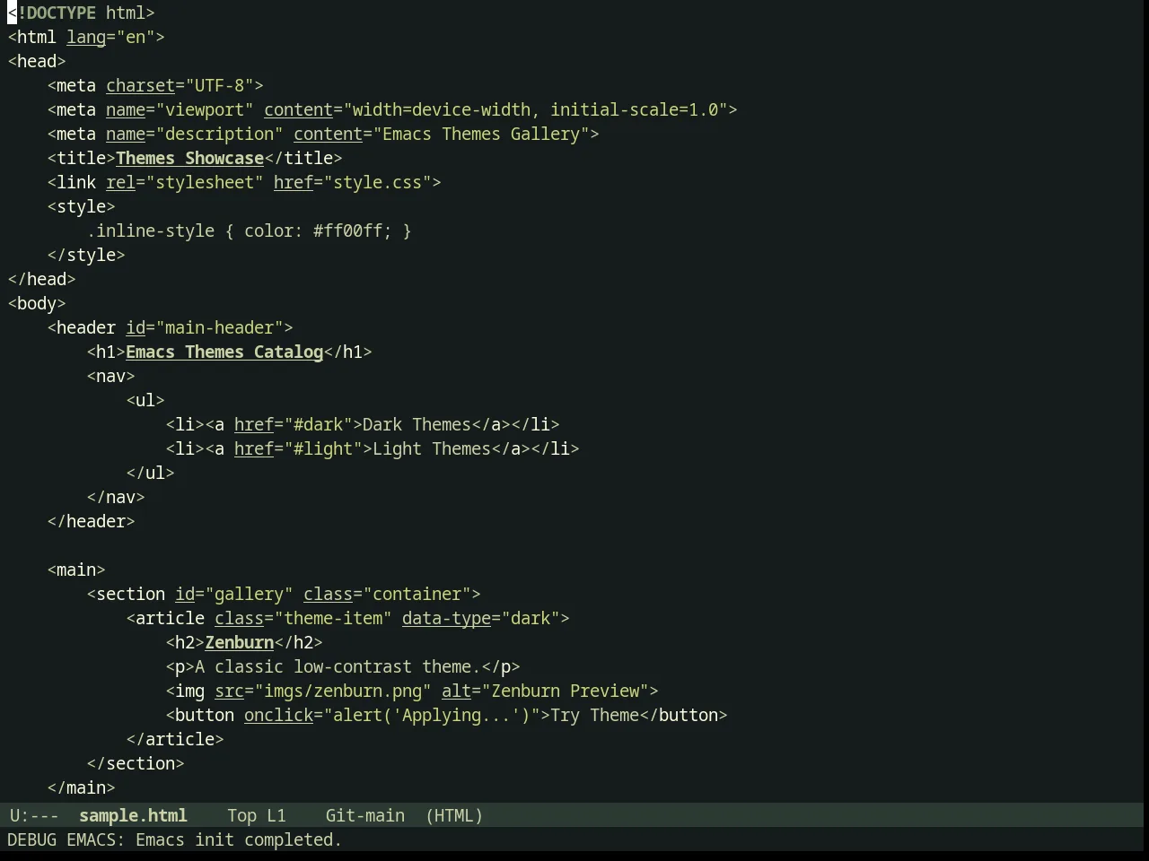 Minsk Theme in html-mode