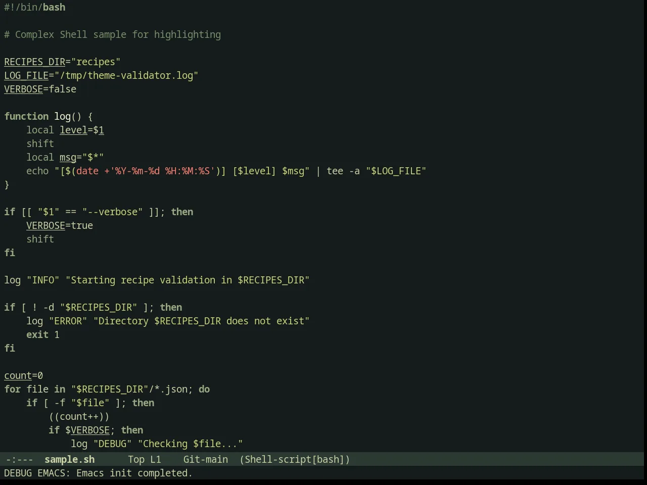 Minsk Theme in sh-mode