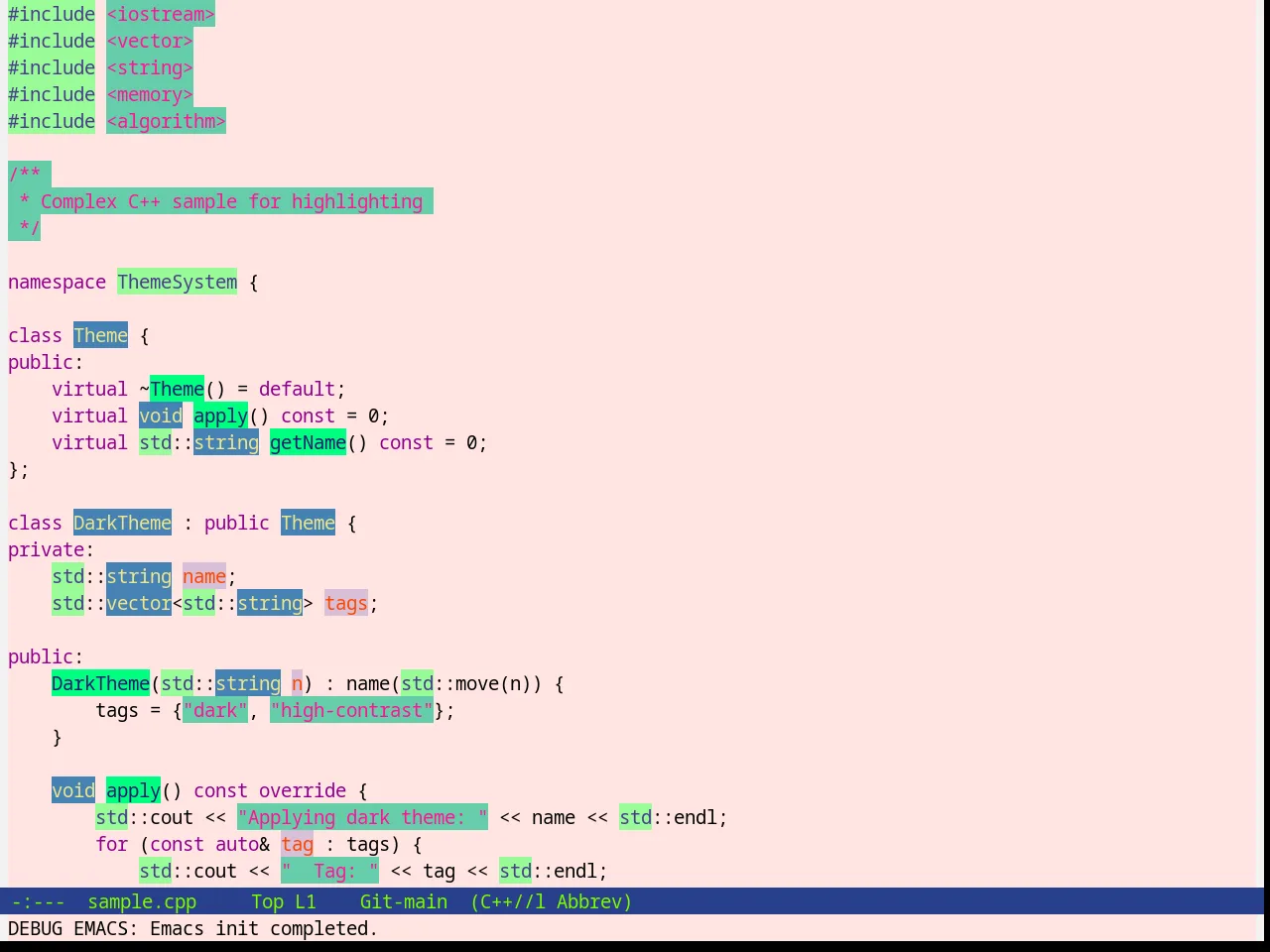 Mistyday Theme in c++-mode