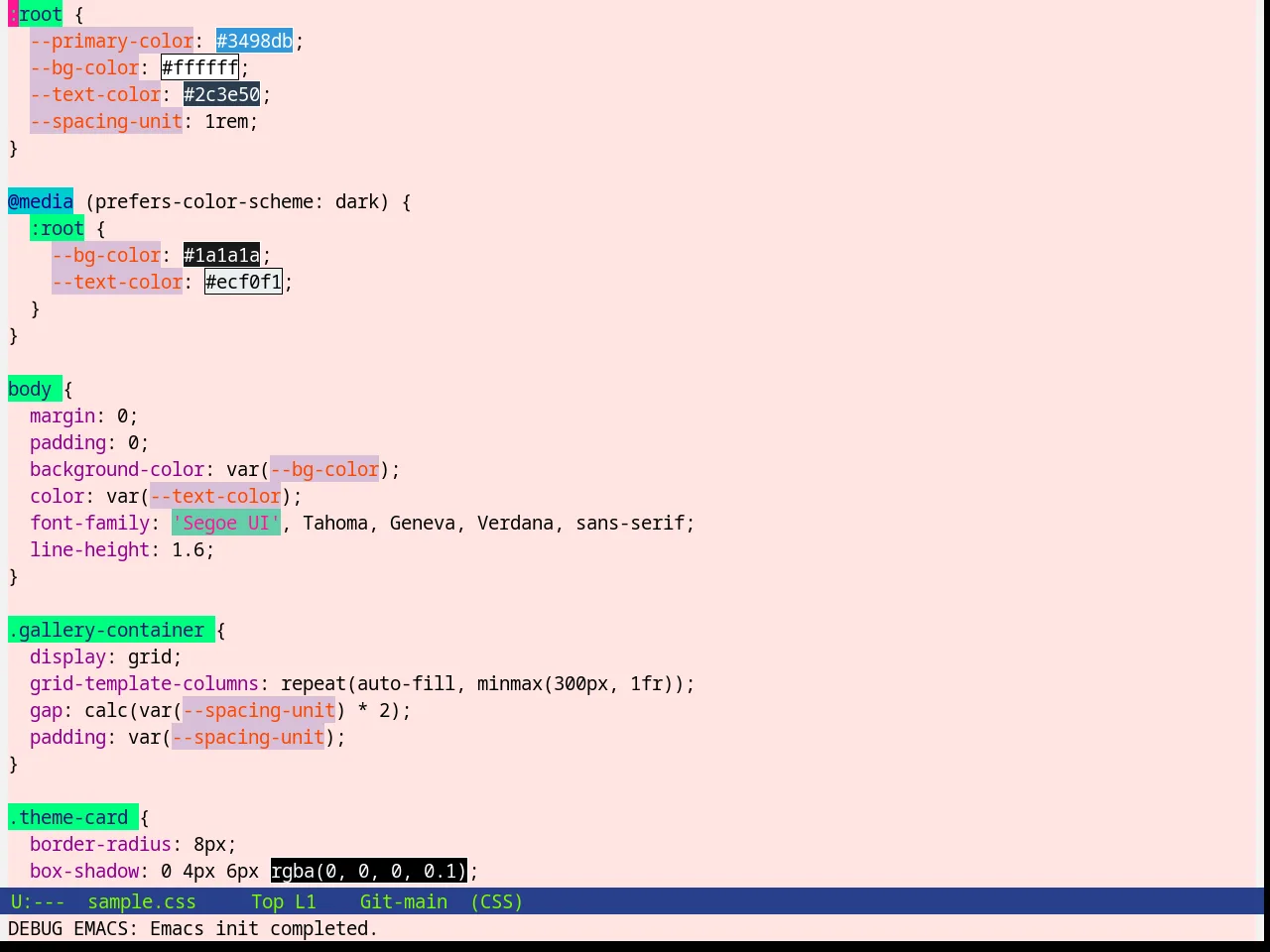 Mistyday Theme in css-mode
