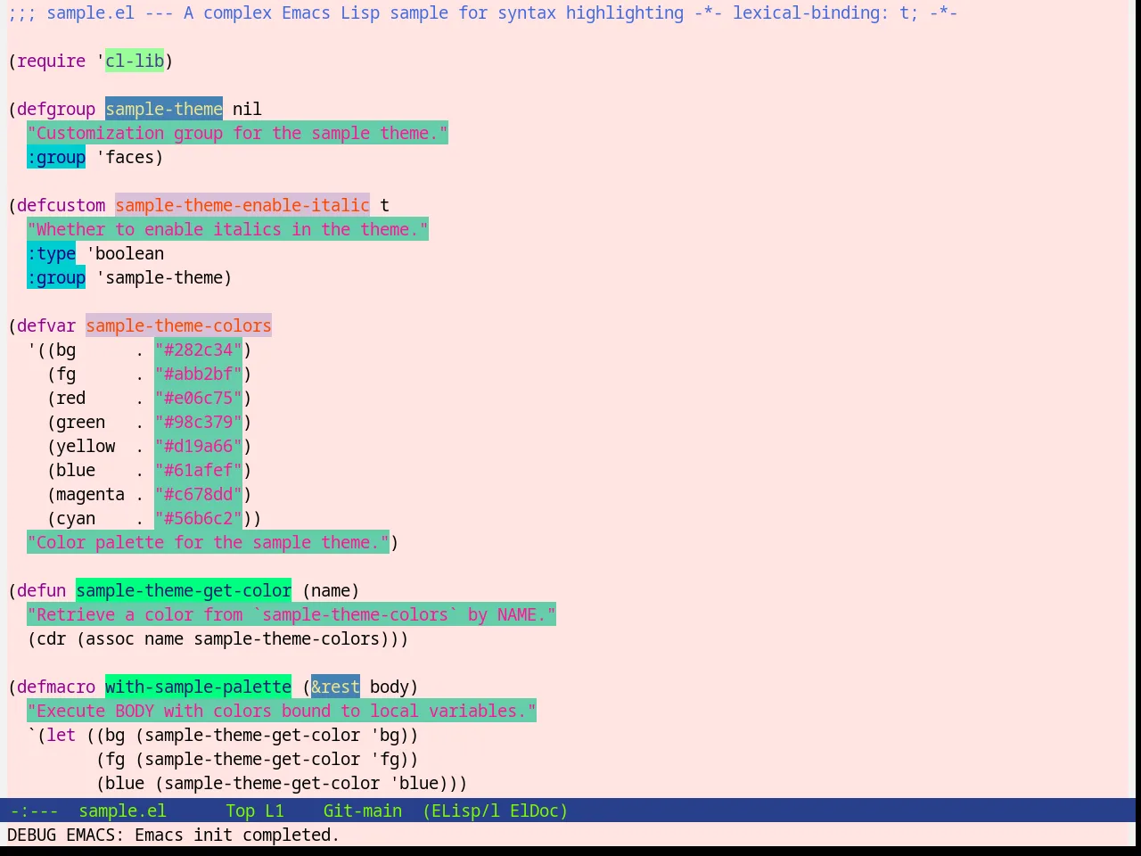 Mistyday Theme in emacs-lisp-mode