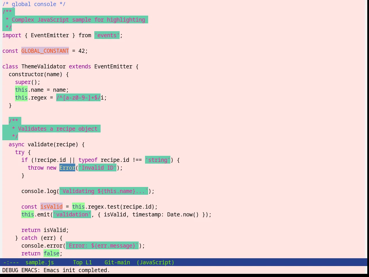 Mistyday Theme in javascript-mode