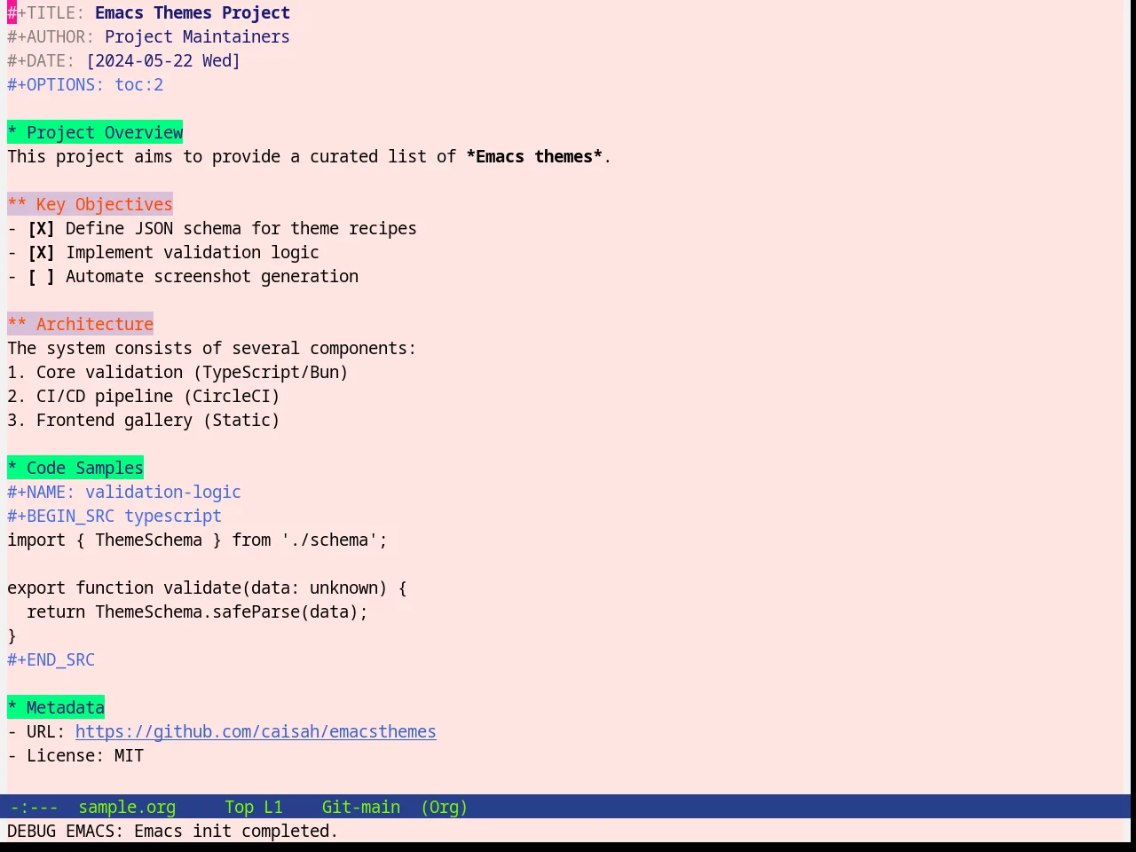 Mistyday Theme in org-mode