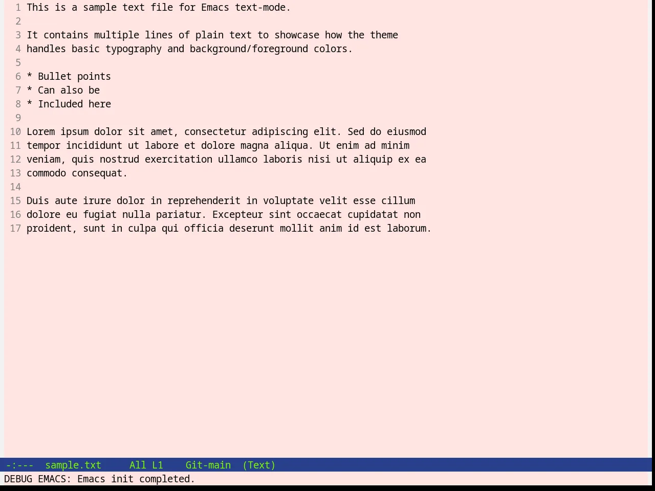 Mistyday Theme in text-mode