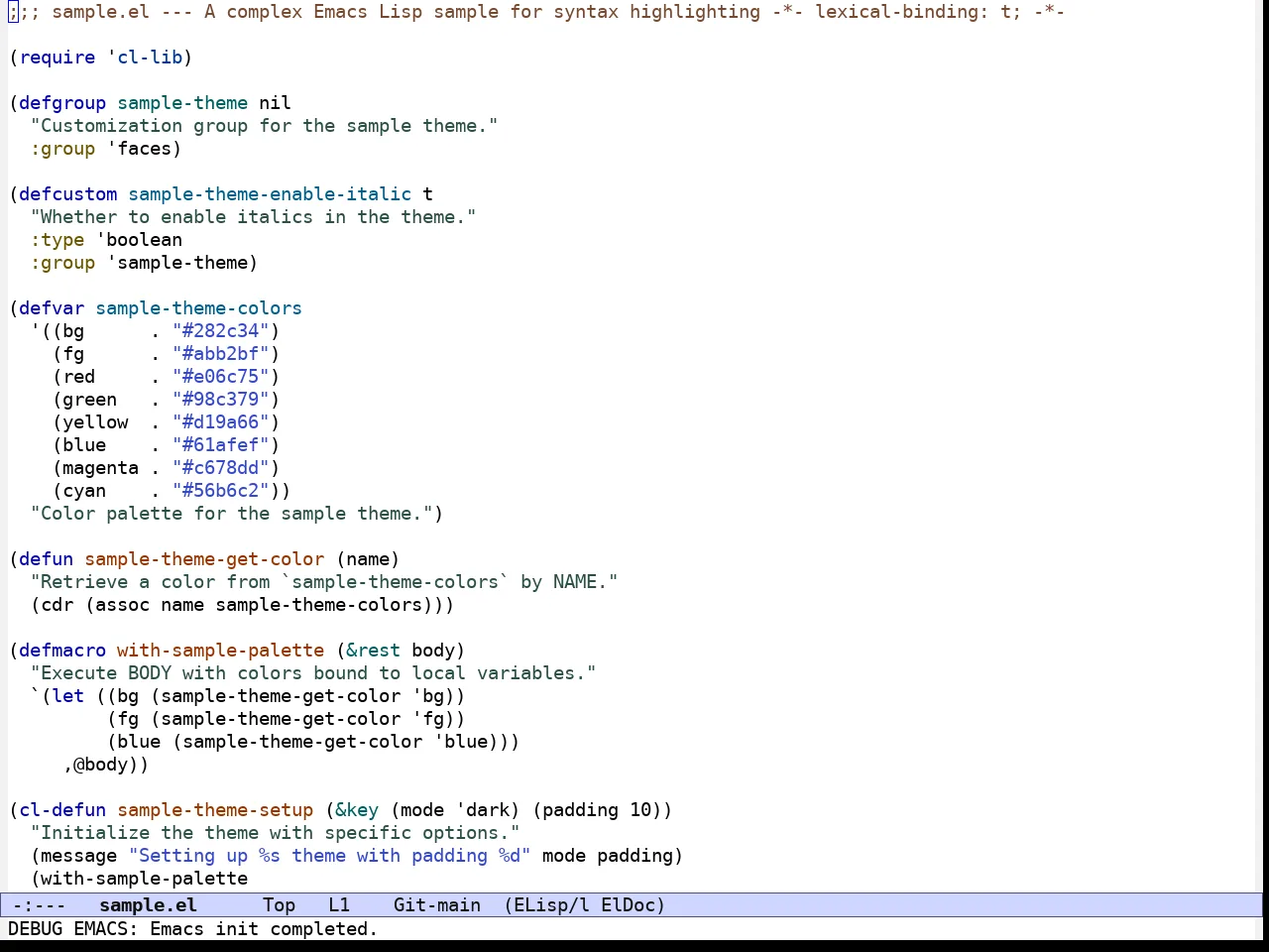 Modus Operandi Deuteranopia Theme in emacs-lisp-mode