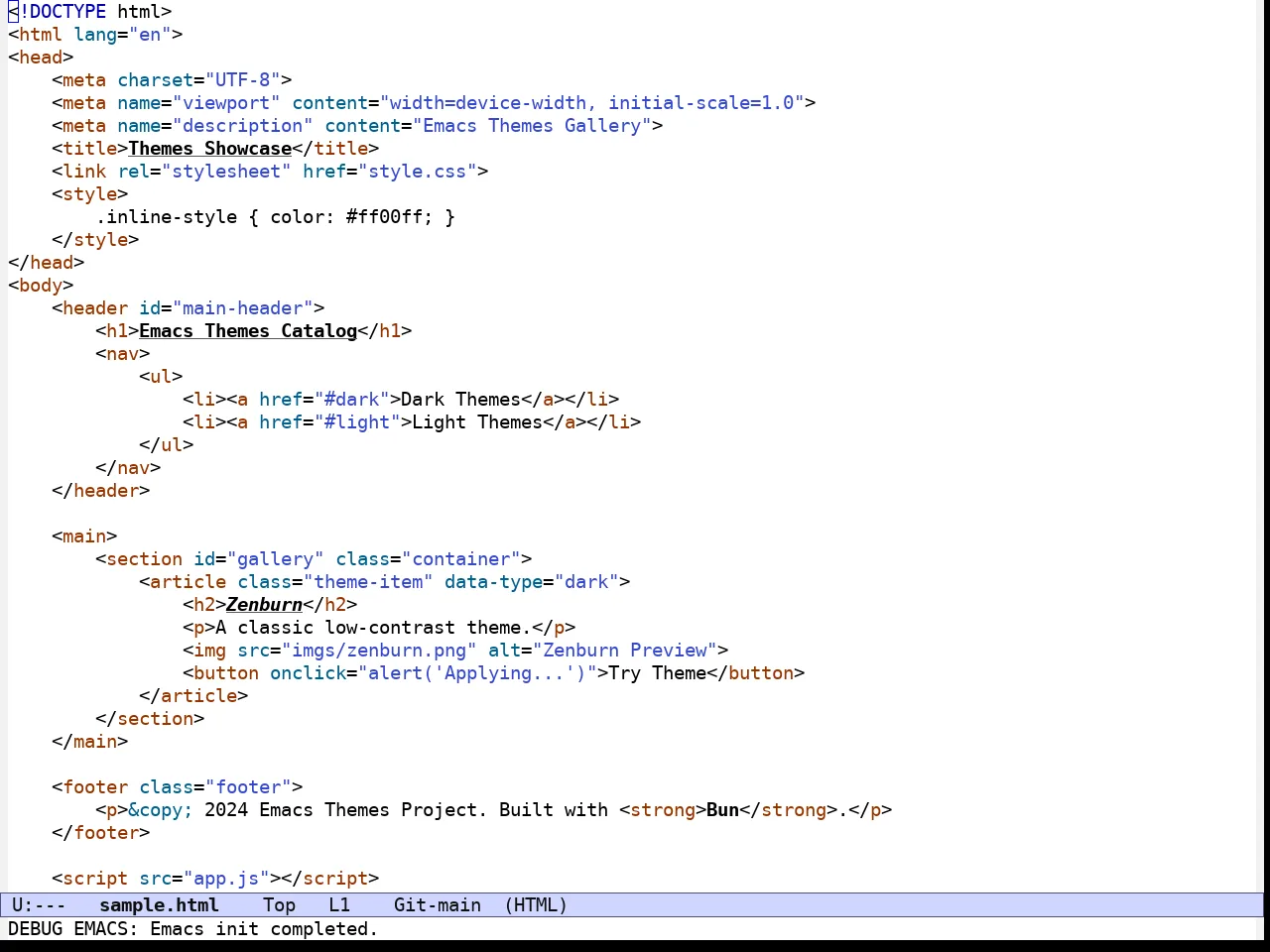 Modus Operandi Deuteranopia Theme in html-mode