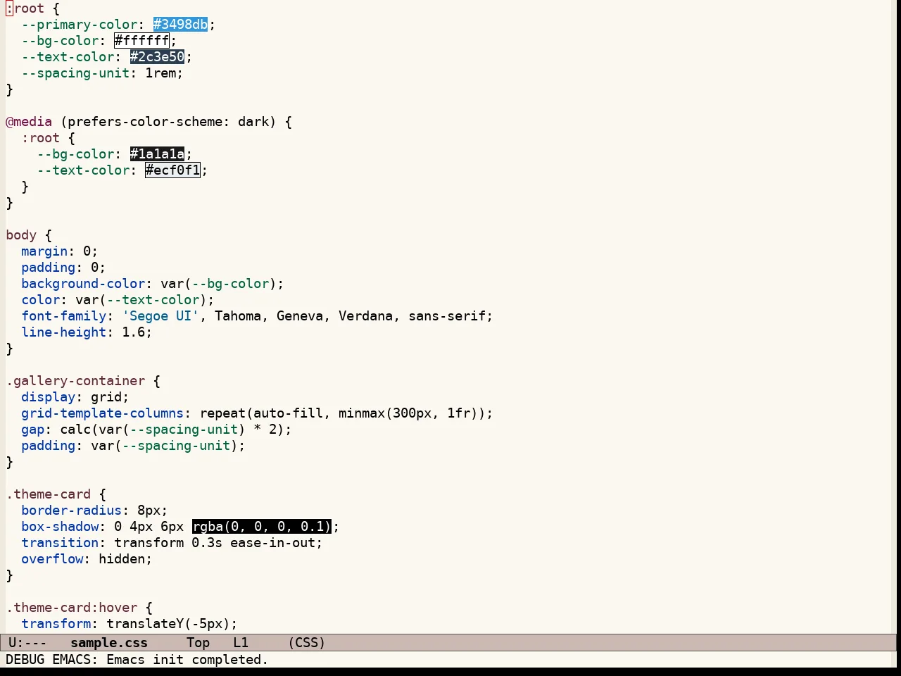 Modus Operandi Tinted Theme in css-mode