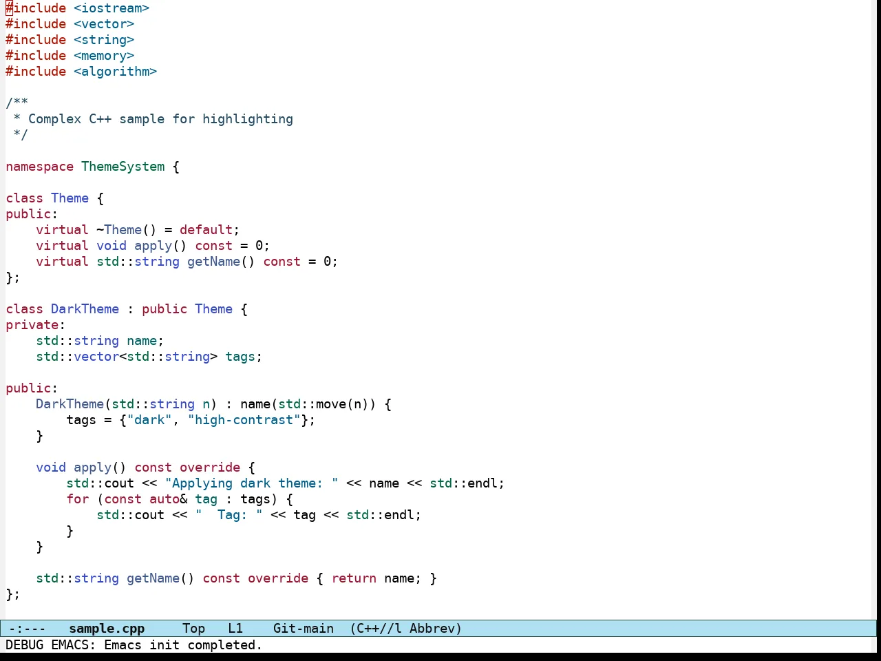 Modus Operandi Tritanopia Theme in c++-mode