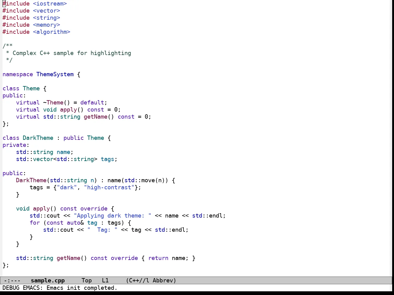 Modus Operandi Theme in c++-mode
