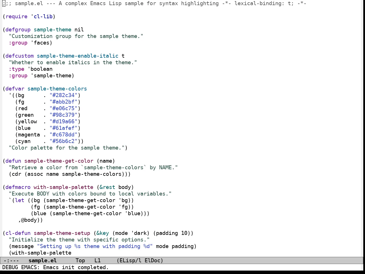 Modus Operandi Theme in emacs-lisp-mode