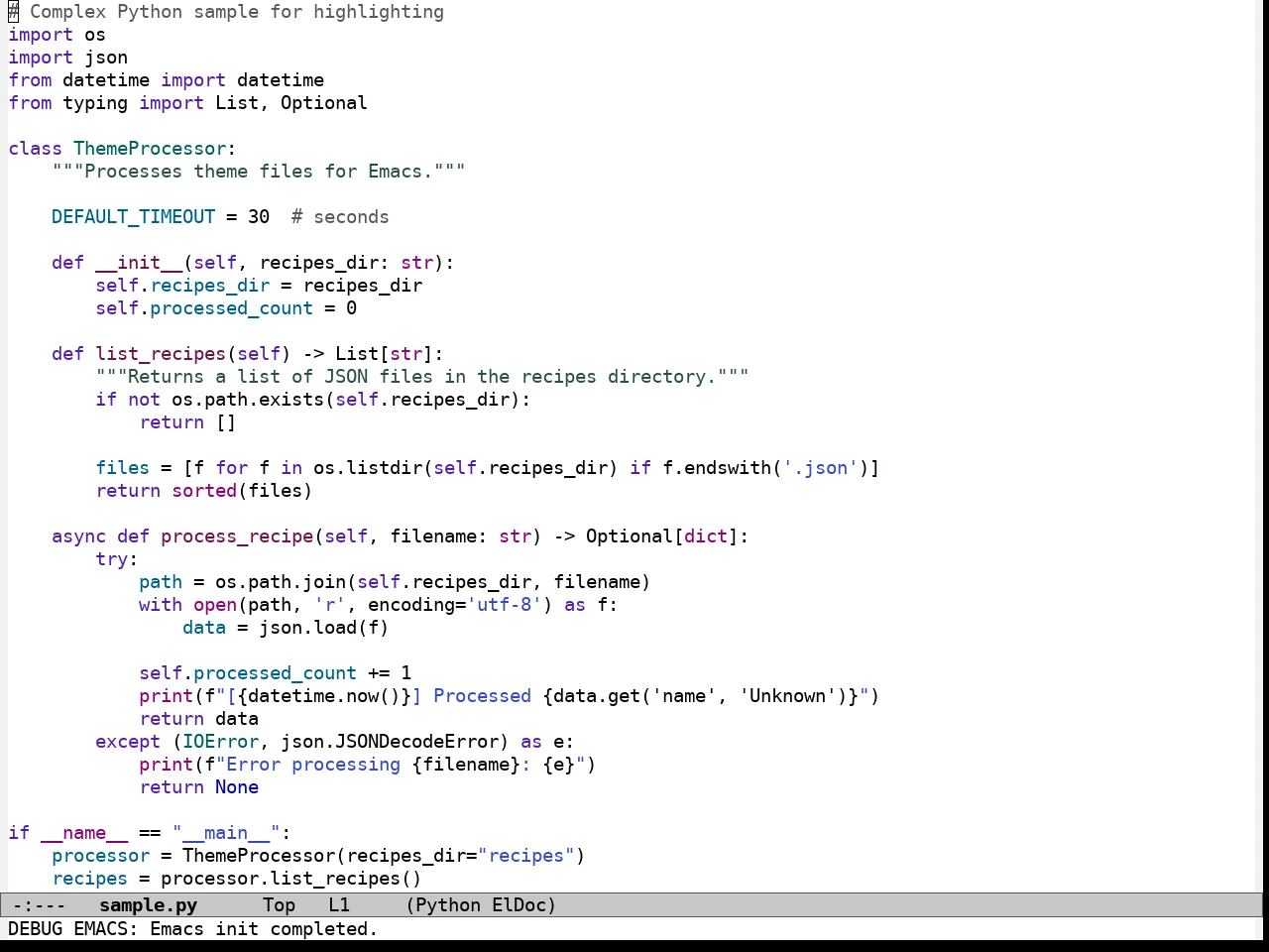 Modus Operandi Theme in python-mode