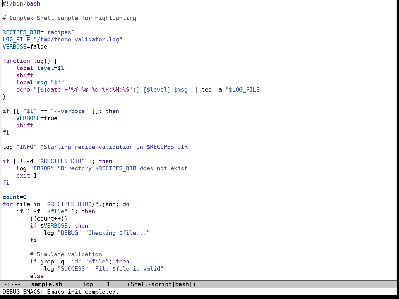 Modus Operandi Theme in sh-mode