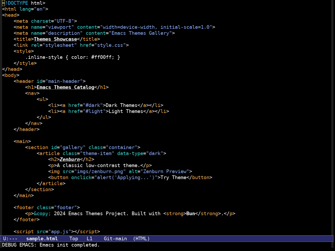 Modus Vivendi Deuteranopia Theme in html-mode