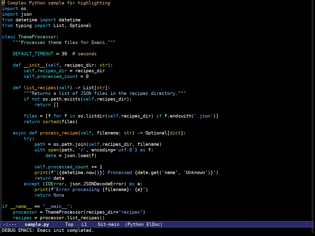 Modus Vivendi Deuteranopia Theme in python-mode