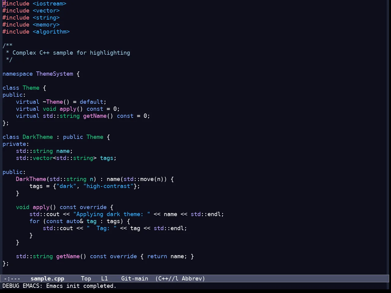 Modus Vivendi Tinted Theme in c++-mode
