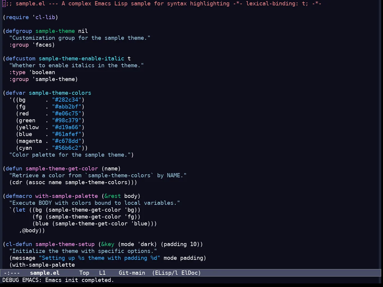 Modus Vivendi Tinted Theme in emacs-lisp-mode