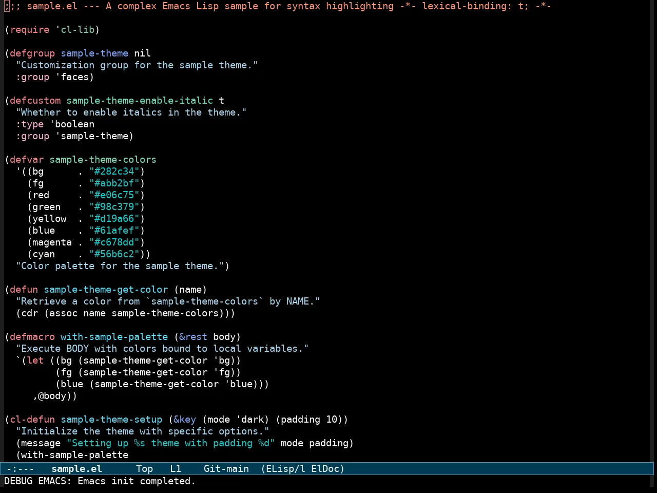 Modus Vivendi Tritanopia Theme in emacs-lisp-mode