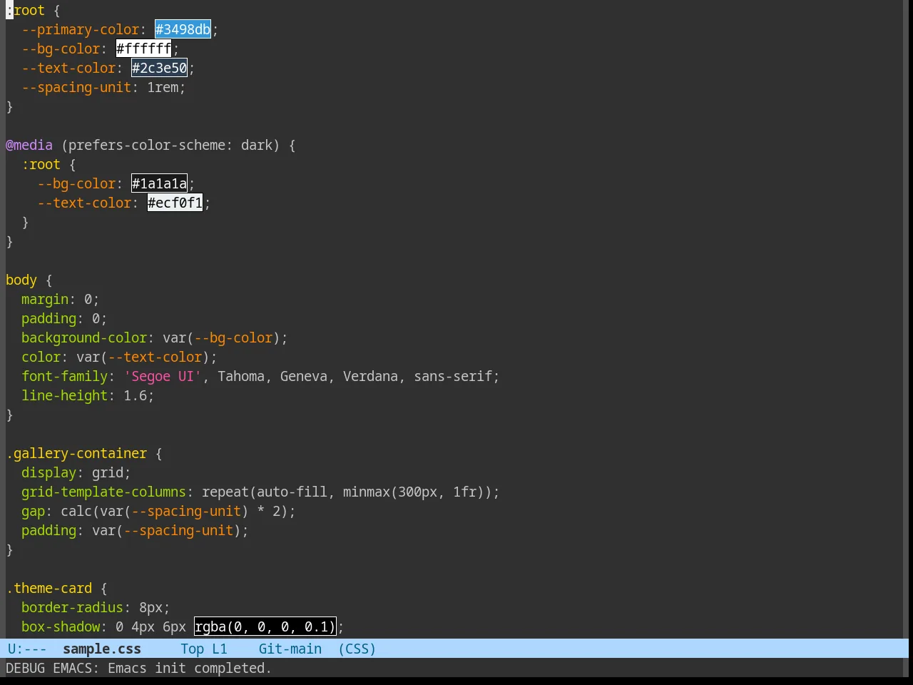 Moe Theme in css-mode