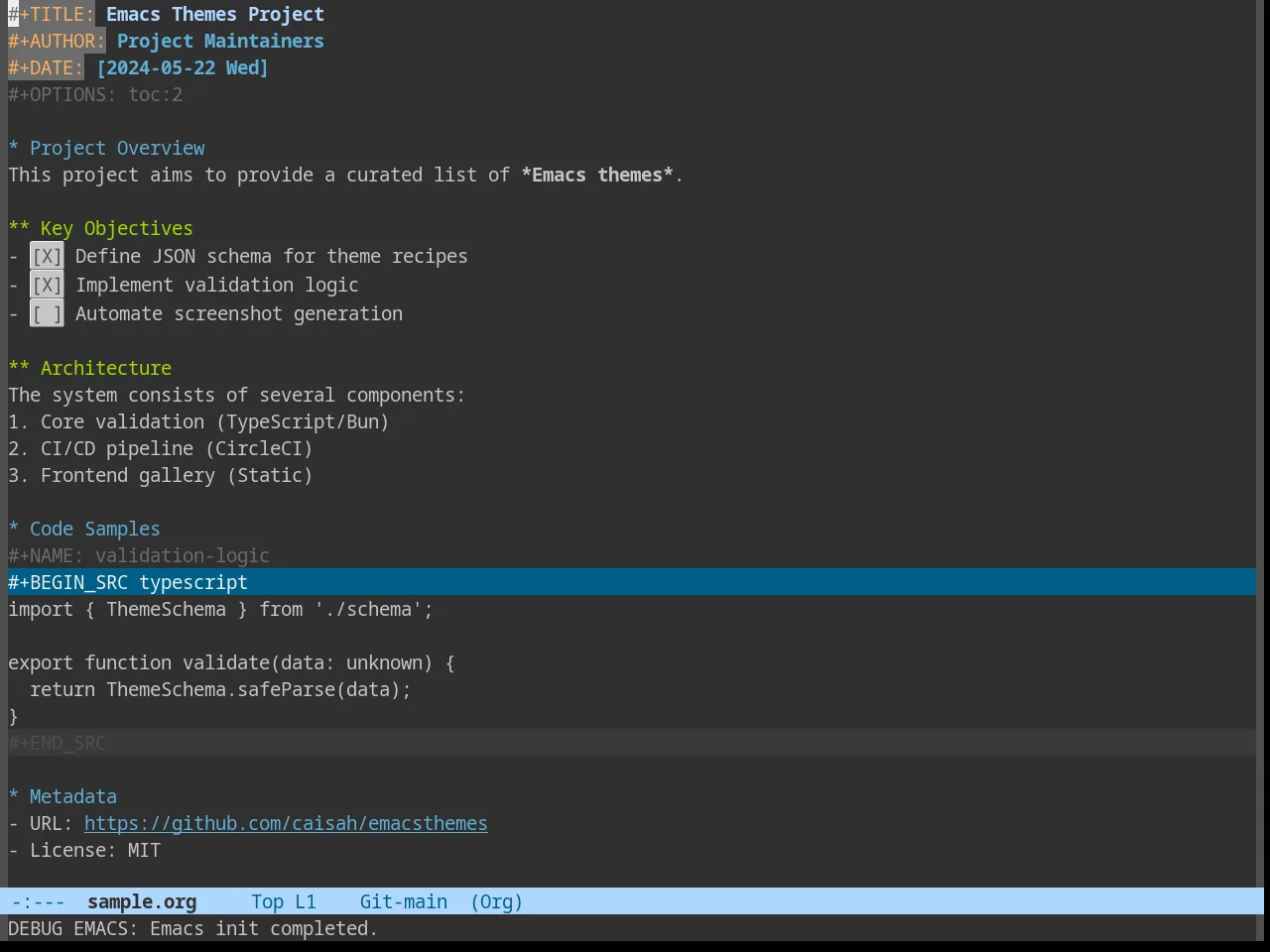 Moe Theme in org-mode