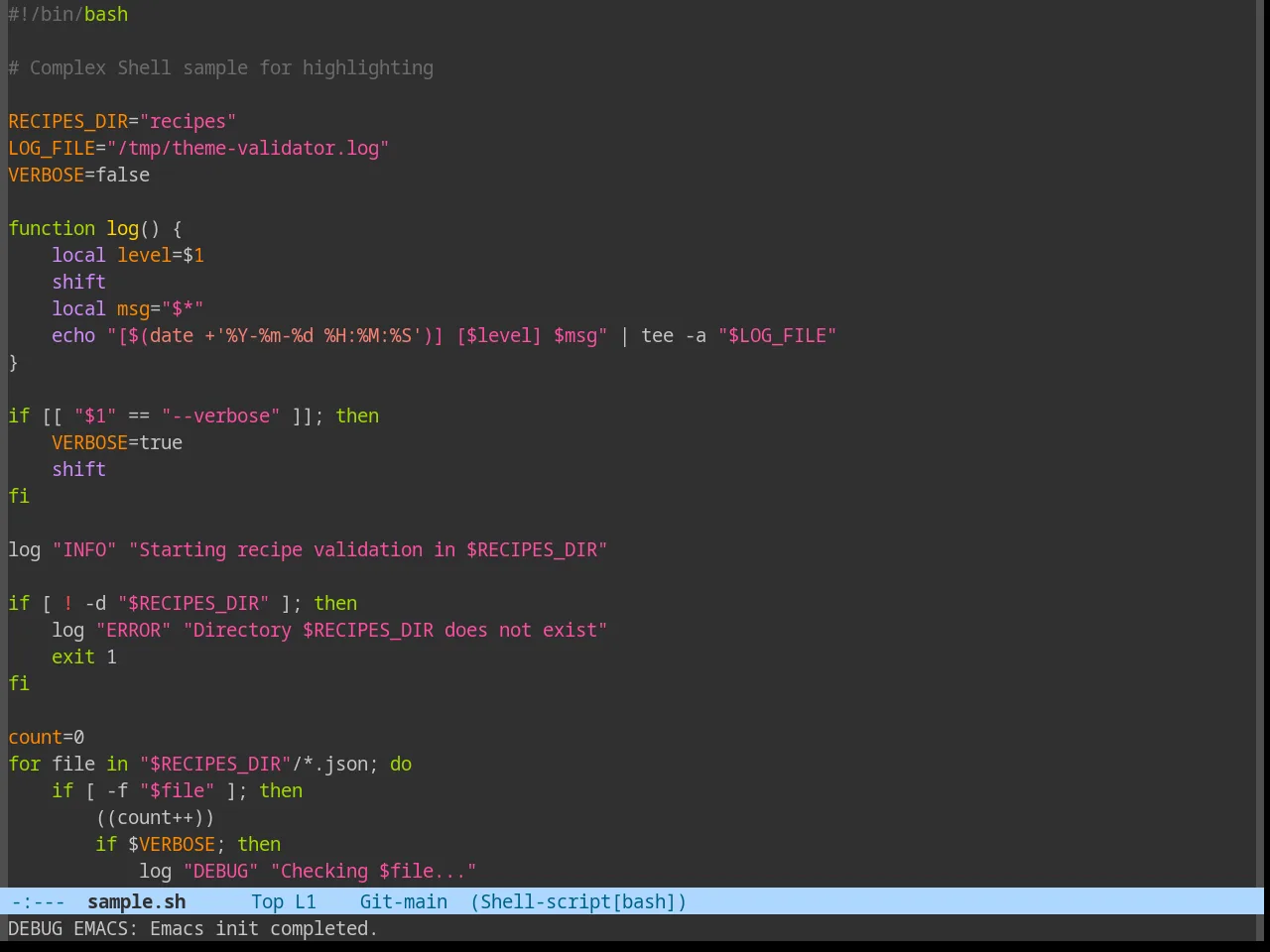 Moe Theme in sh-mode