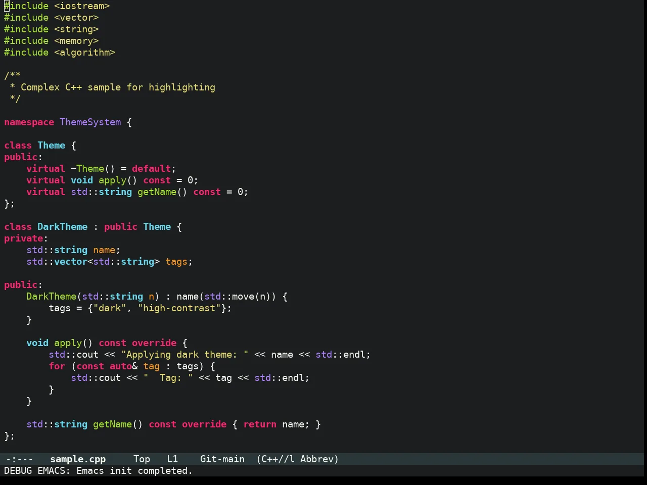 Molokai Theme in c++-mode
