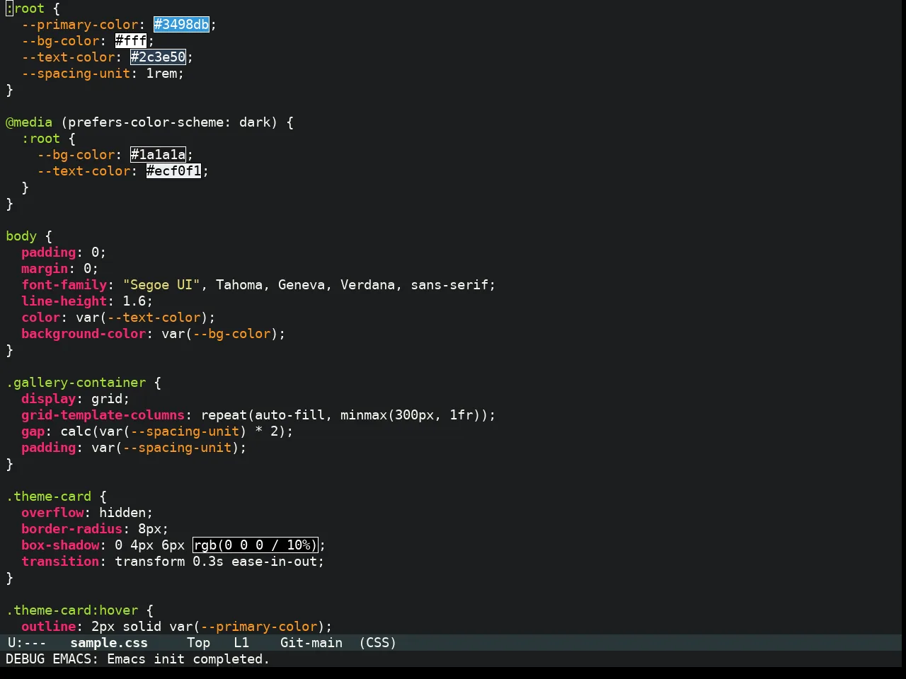 Molokai Theme in css-mode