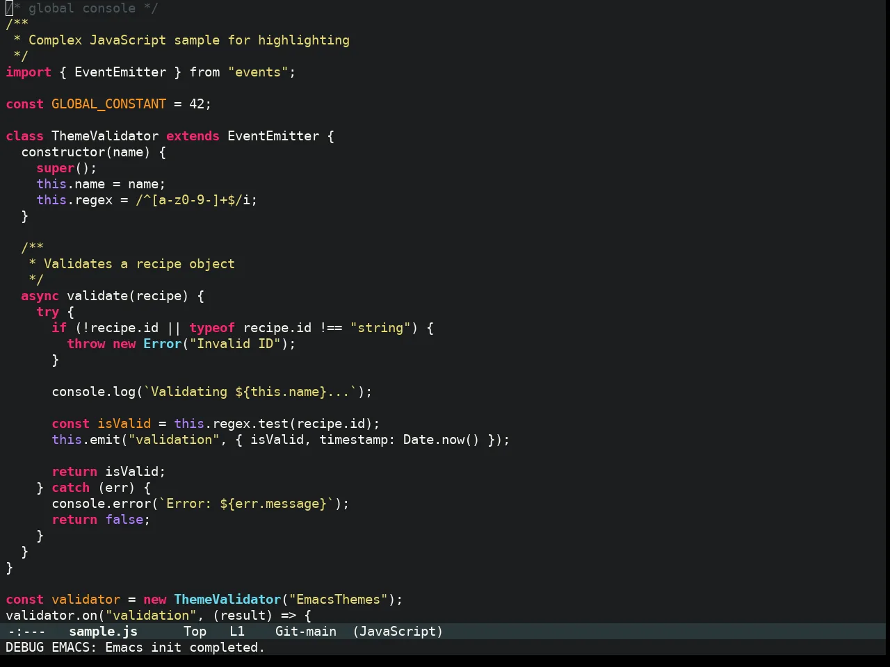 Molokai Theme in javascript-mode