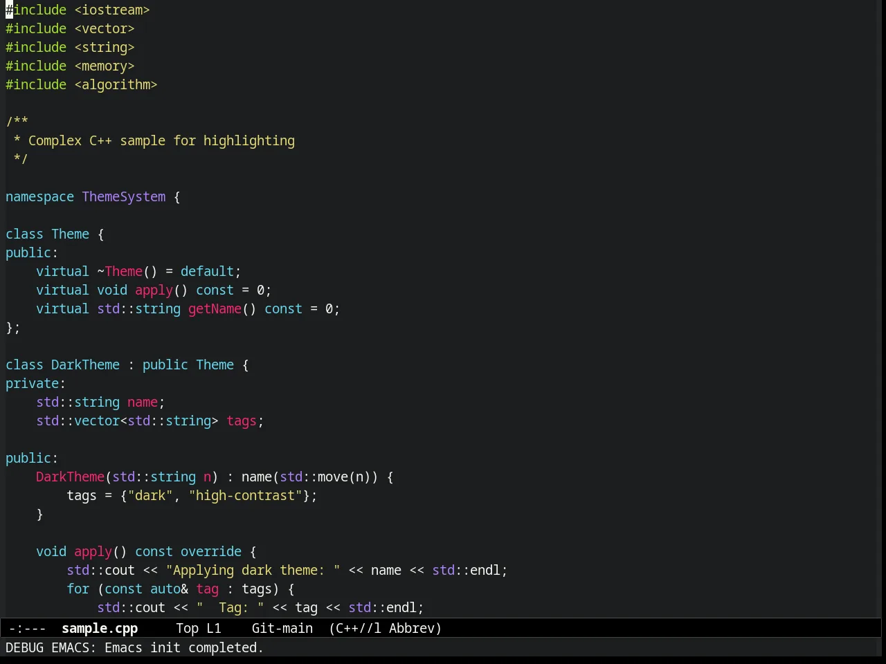 Molokai Theme in c++-mode