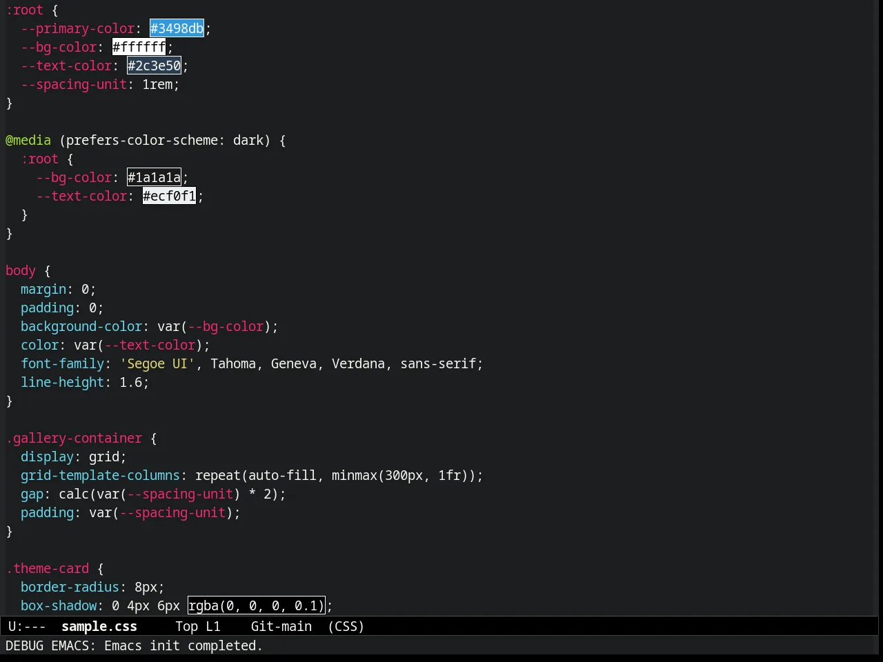 Molokai Theme in css-mode
