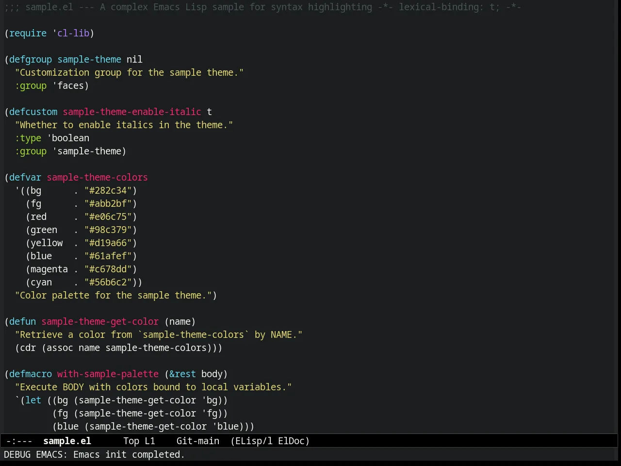 Molokai Theme in emacs-lisp-mode