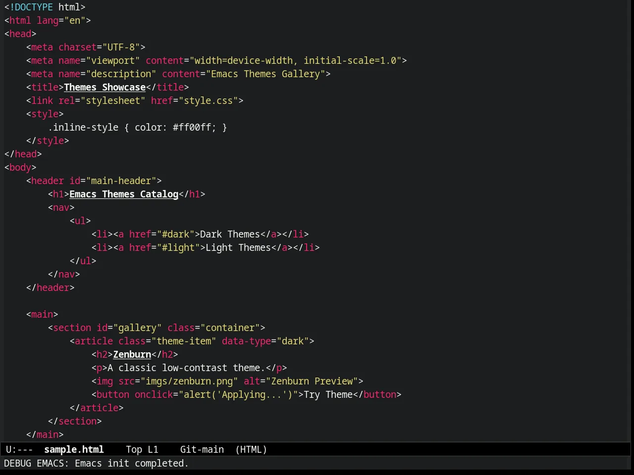 Molokai Theme in html-mode