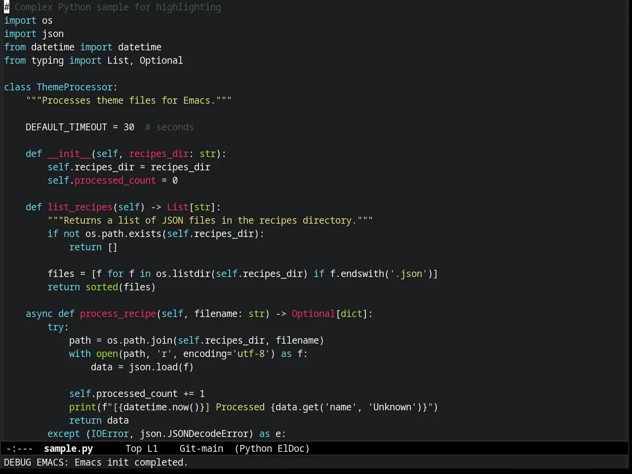 Molokai Theme in python-mode