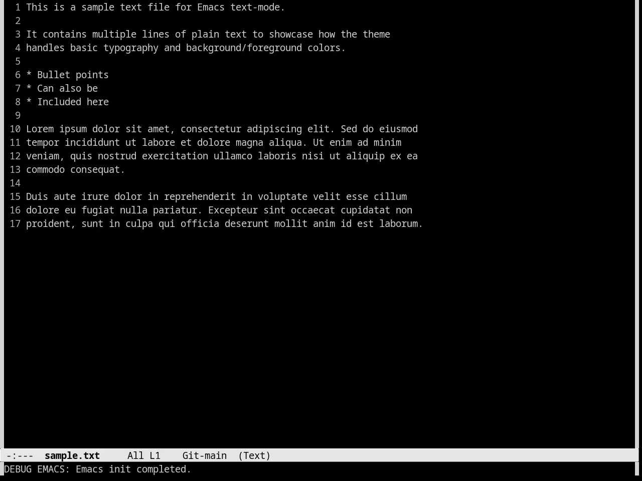 Monochrome Theme in text-mode