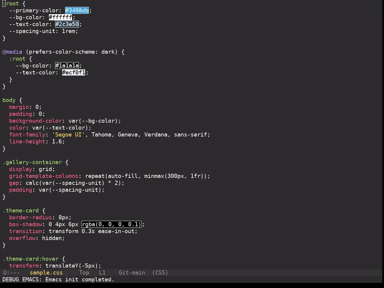 Monokai Pro Theme in css-mode