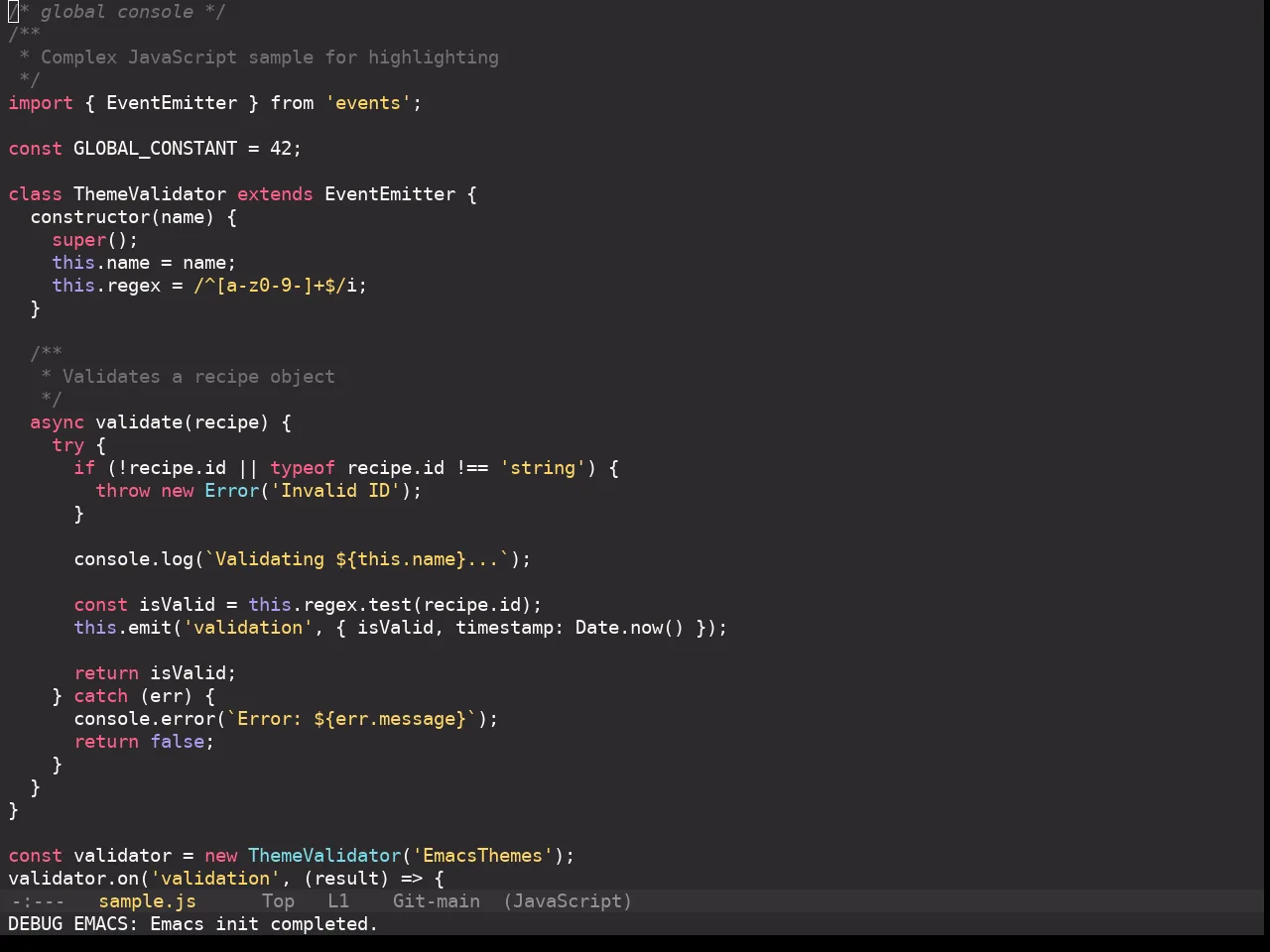 Monokai Pro Theme in javascript-mode
