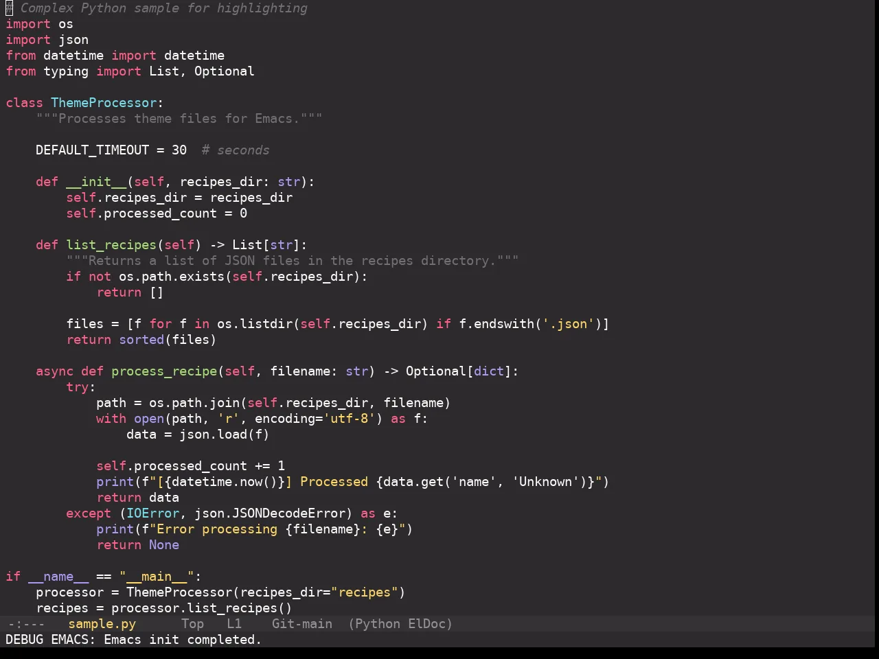 Monokai Pro Theme in python-mode