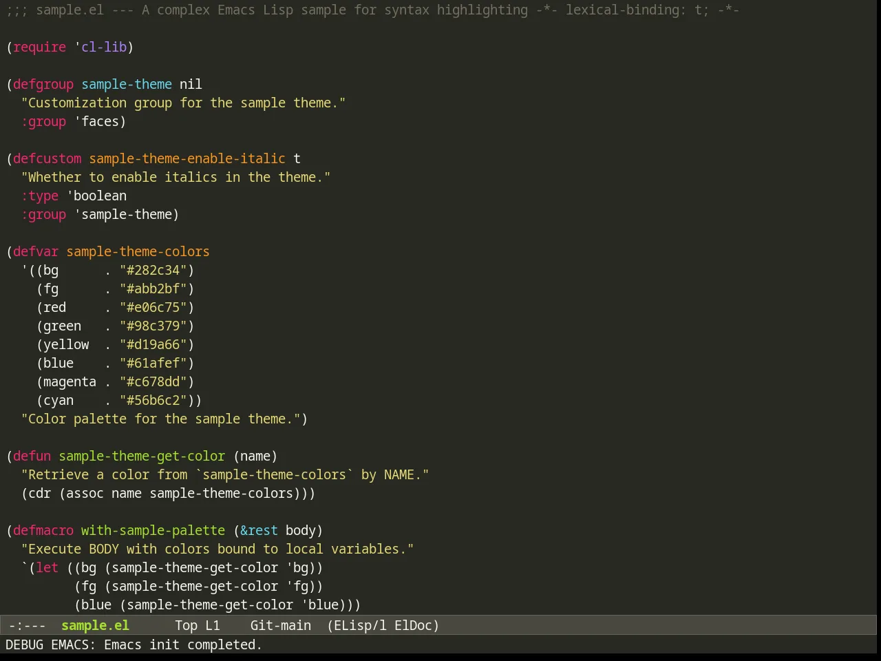Monokai Theme in emacs-lisp-mode