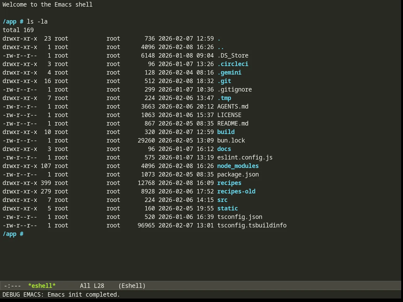 Monokai Theme in eshell