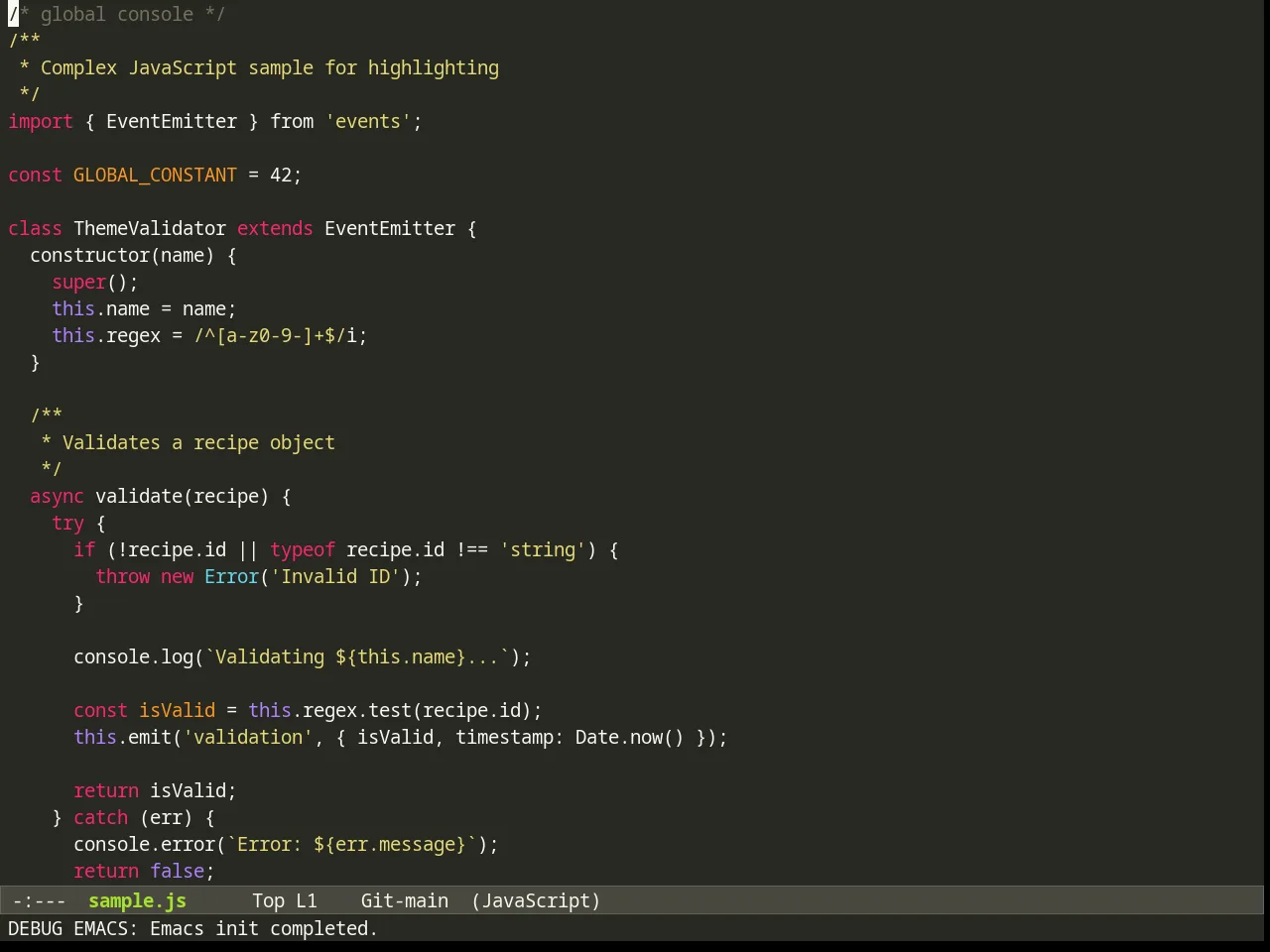 Monokai Theme in javascript-mode